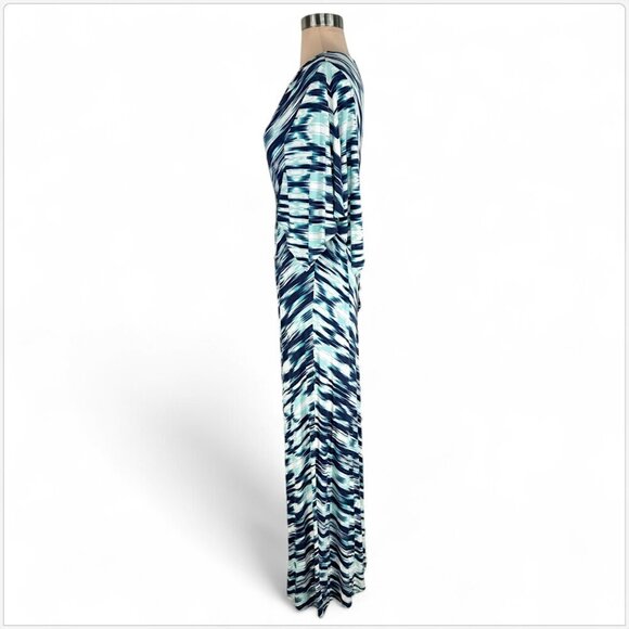 Tommy Bahama Long Beach Wind Maxi Dress Tropical Ocean Deep Color Navy Teal S - Picture 4 of 7